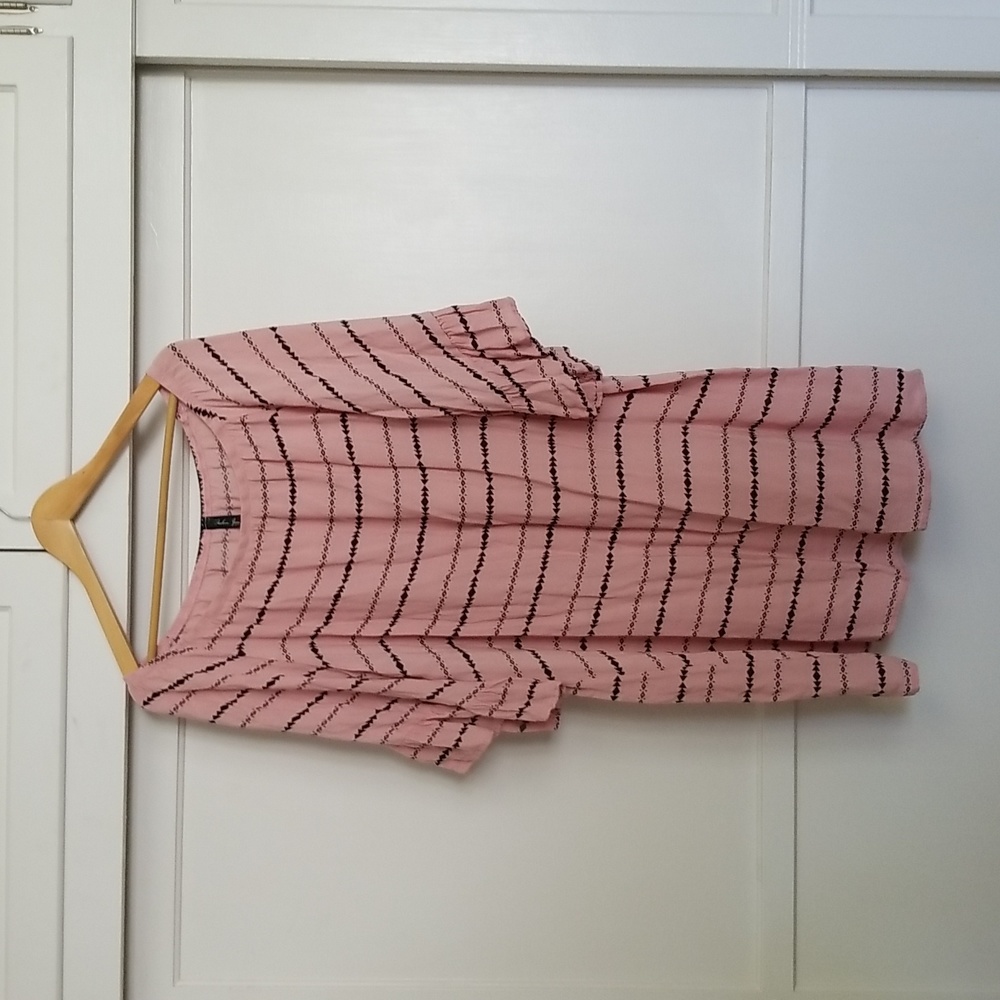 Pink and Black Striped Tunic Top